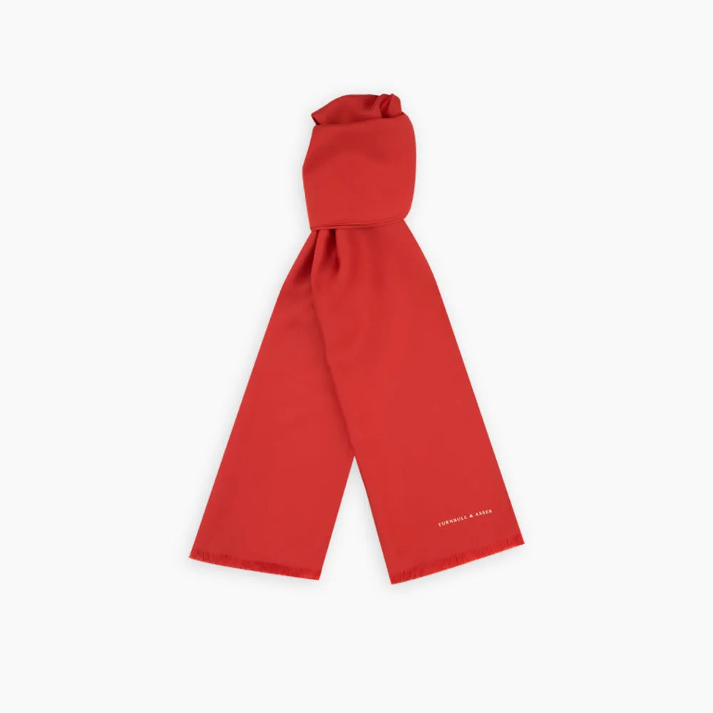Plain Red Silk Scarf