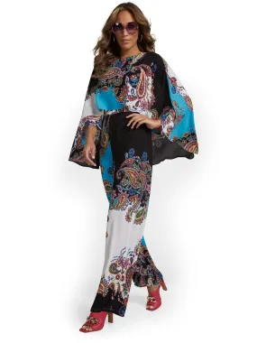 Printed Cape Jumpsuit