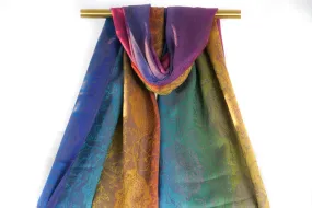 Rainbow Paisley Pashmina Scarf Bohemian Shawl