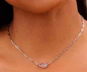 Rainbow Quartz Choker Necklace Silver
