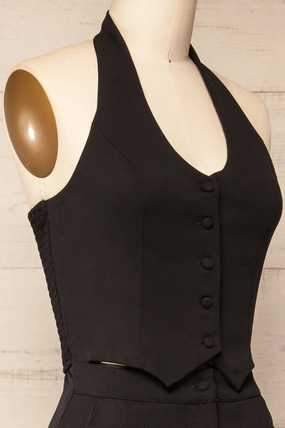 Ramses Black | Jumpsuit w/ Halter-Neck Vest Top