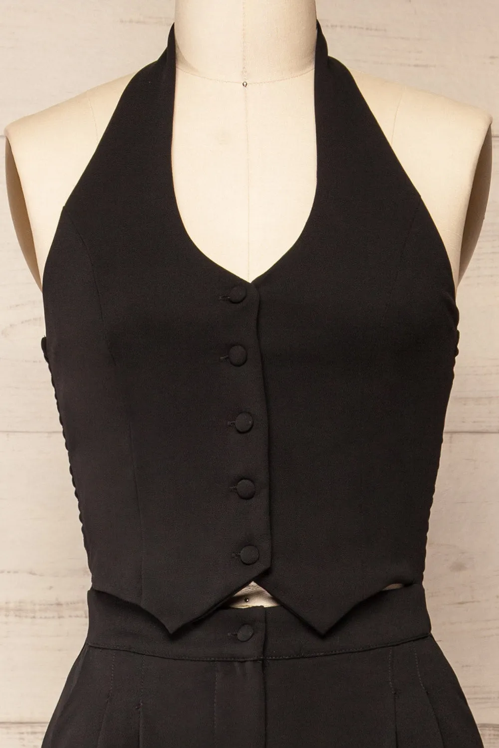 Ramses Black | Jumpsuit w/ Halter-Neck Vest Top