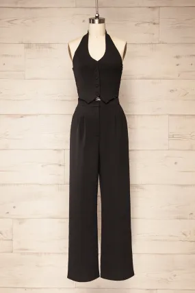 Ramses Black | Jumpsuit w/ Halter-Neck Vest Top