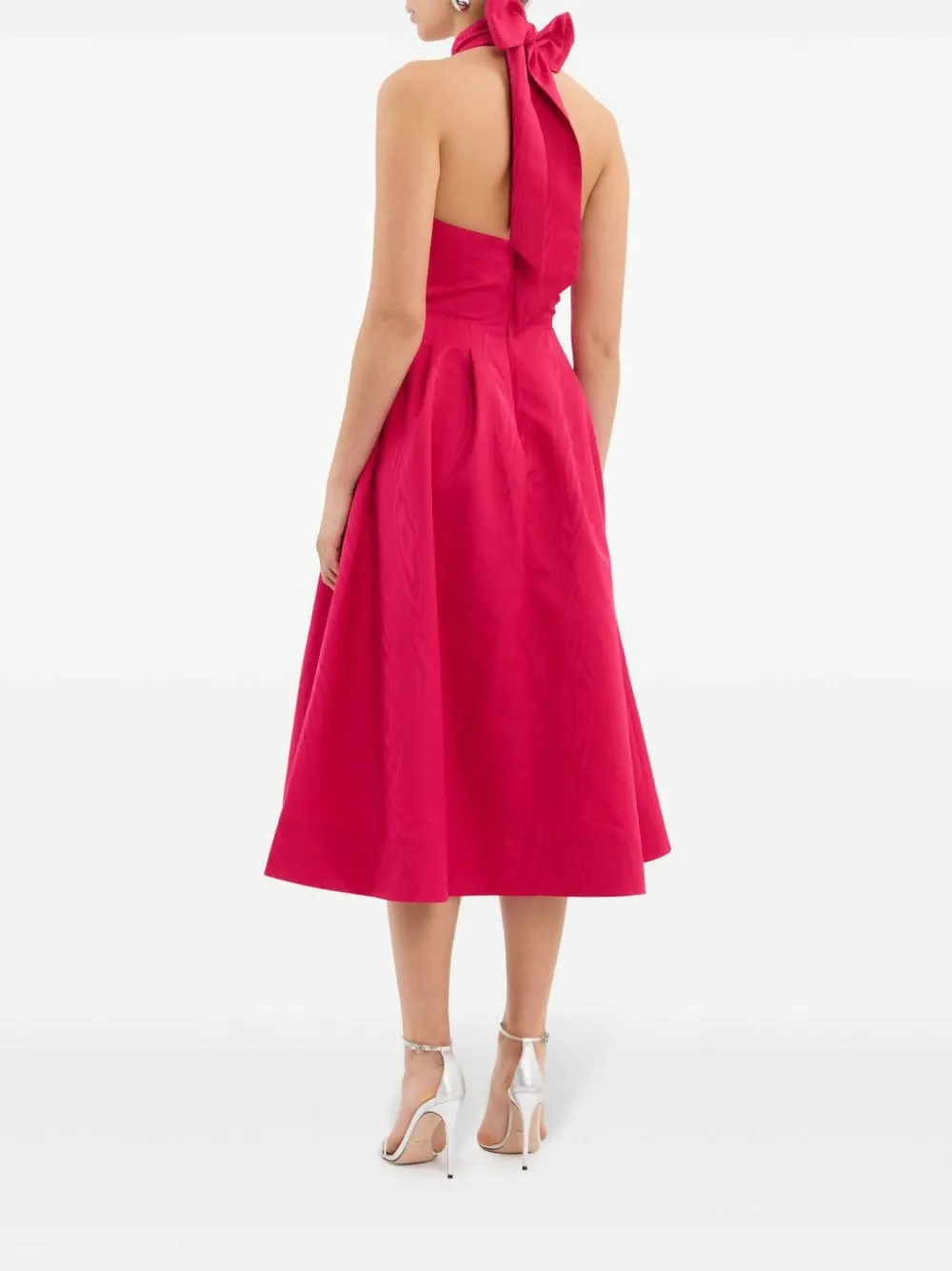 Rebecca Vallance Tahlia Halterneck Midi Dress Pink Size 8 & 10