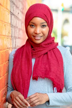 Red Cotton Hijab Head Scarf