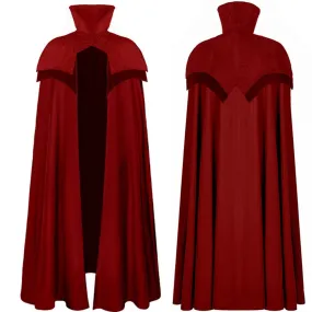 Red or Black Floor Length High Collar Cape