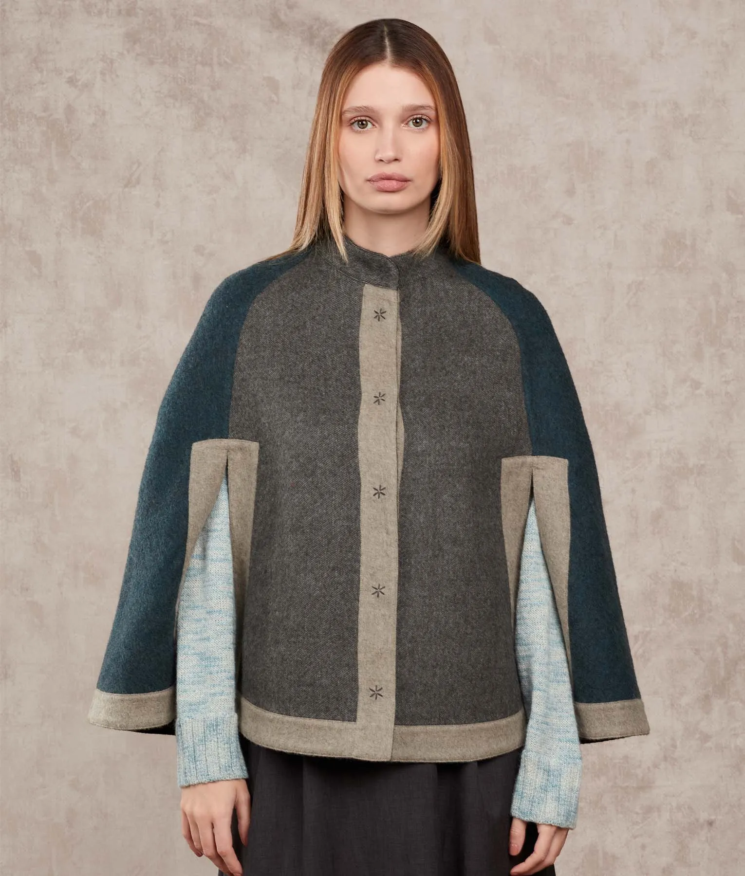 Reversible Colour Block Cape