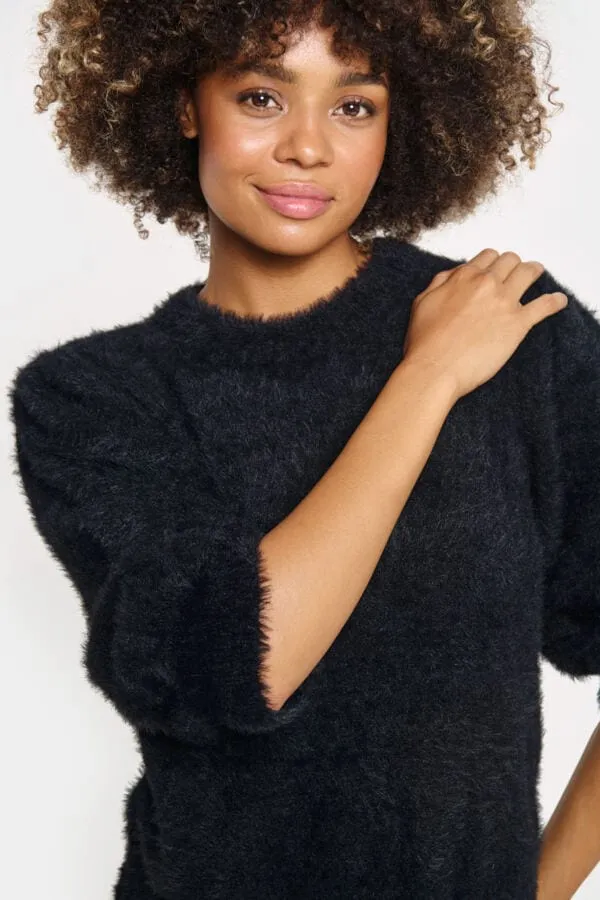 Saint Tropez Fluffy Short Jumper Black