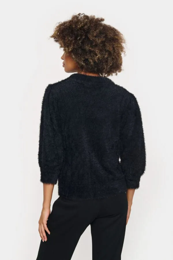 Saint Tropez Fluffy Short Jumper Black