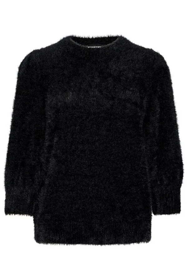 Saint Tropez Fluffy Short Jumper Black