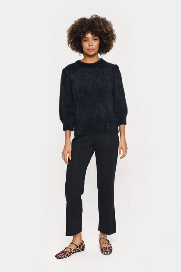 Saint Tropez Fluffy Short Jumper Black