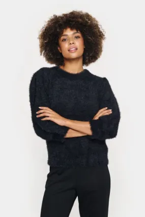 Saint Tropez Fluffy Short Jumper Black