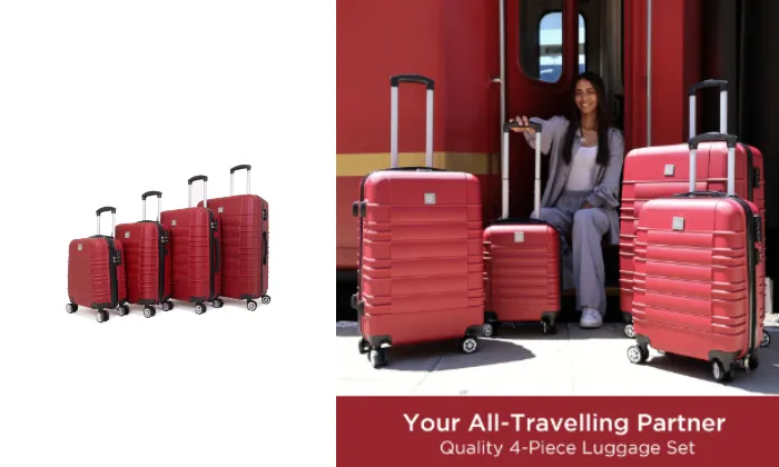 Santorini Hardshell Luggage Set - 360 Spinner Wheels - 4 Piece