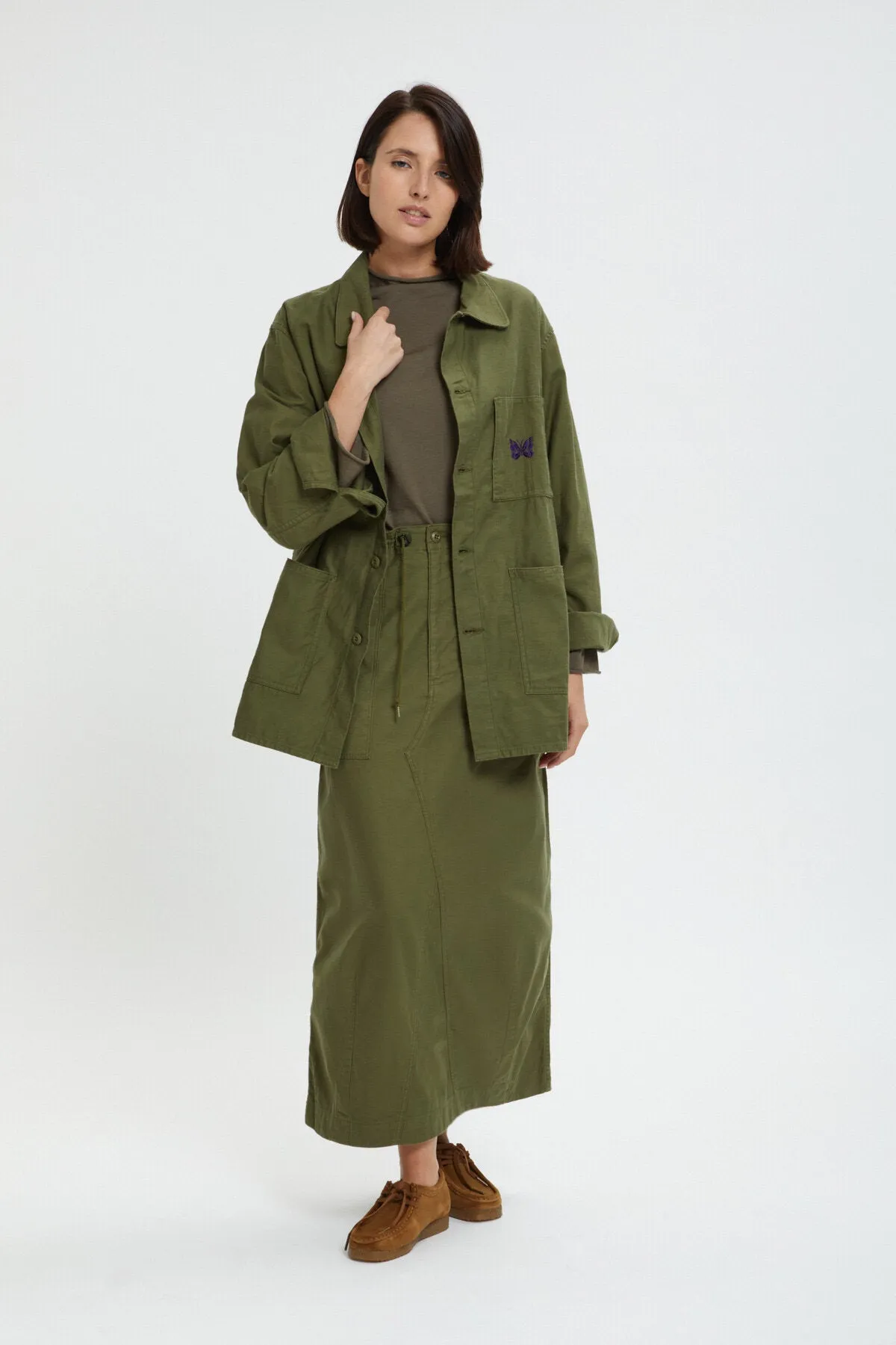 Satin string fatigue skirt