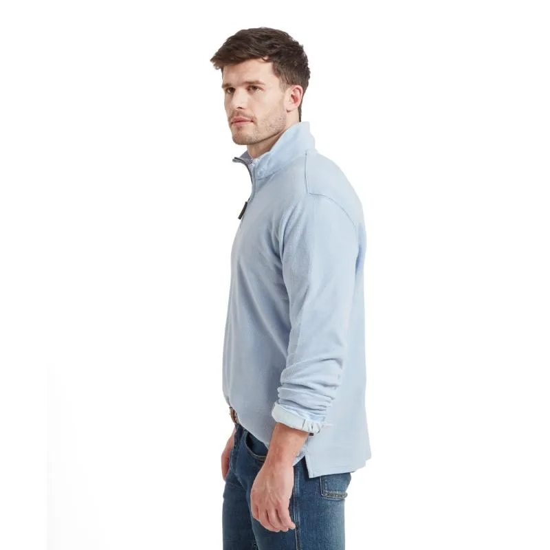 Schoffel Kingsbridge Cotton French Rib 1/4 Zip Mens Jumper - Pale Blue