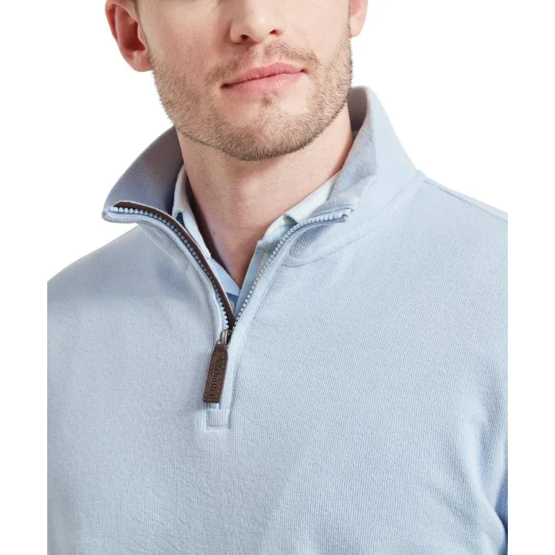 Schoffel Kingsbridge Cotton French Rib 1/4 Zip Mens Jumper - Pale Blue