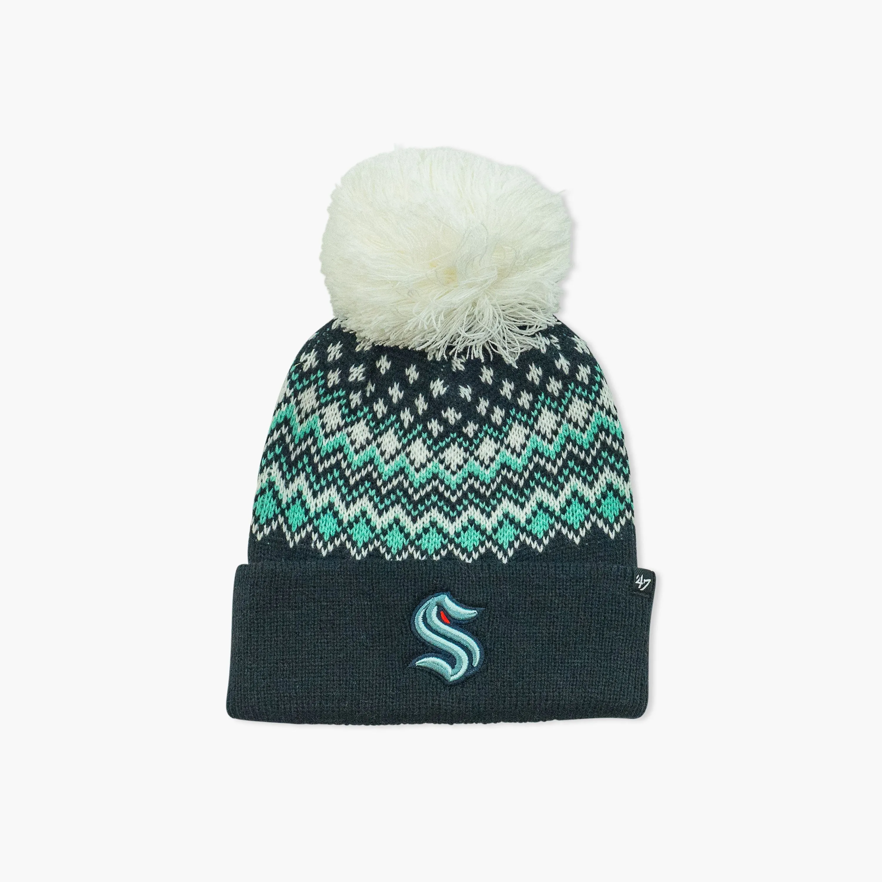 Seattle Kraken Navy Elsa Women's Cuff Pom Beanie