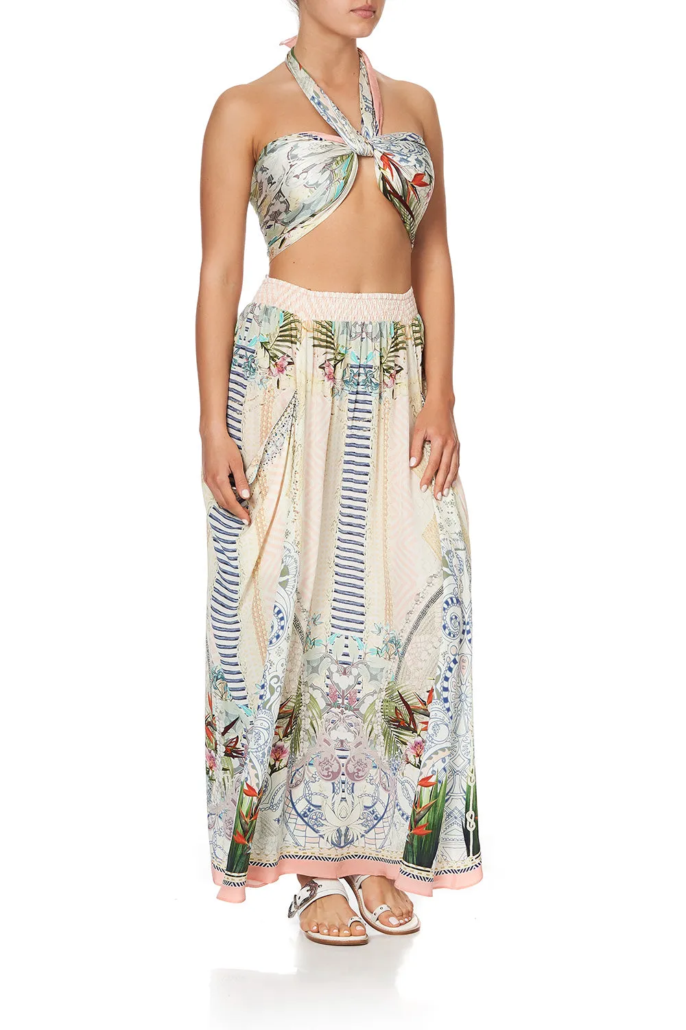 SHIRRED WAIST POCKET SKIRT BEACH SHACK