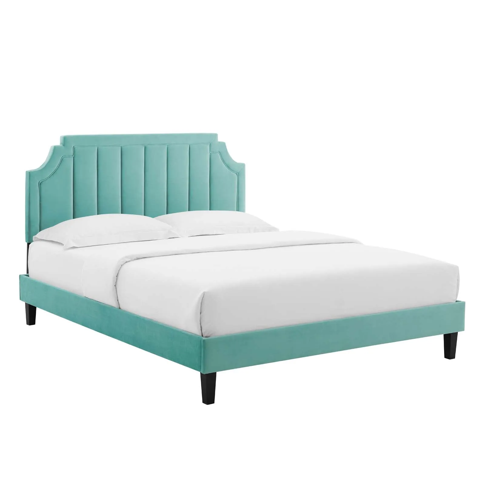 Sienna Performance  Velvet Platform Bed
