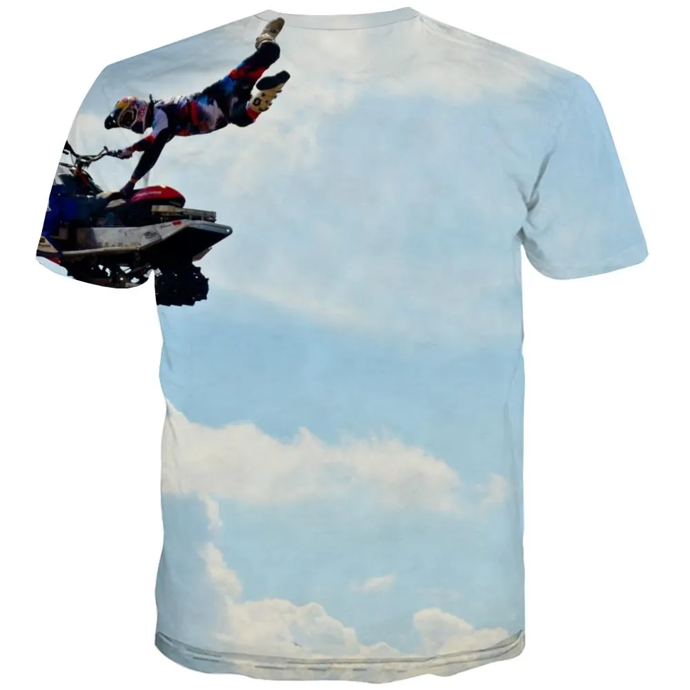 Ski T-shirt Men White Tshirts Novelty Movement Tshirt Anime Snowfield Tshirts Casual