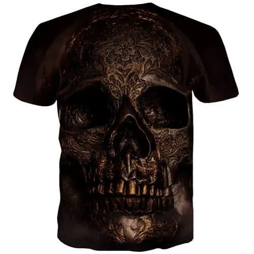 Skull T-shirt Men Military Tshirt Anime Metal Tshirt Printed Hip Hop Tshirts Casual Terror Shirt Print Short Sleeve Fashion