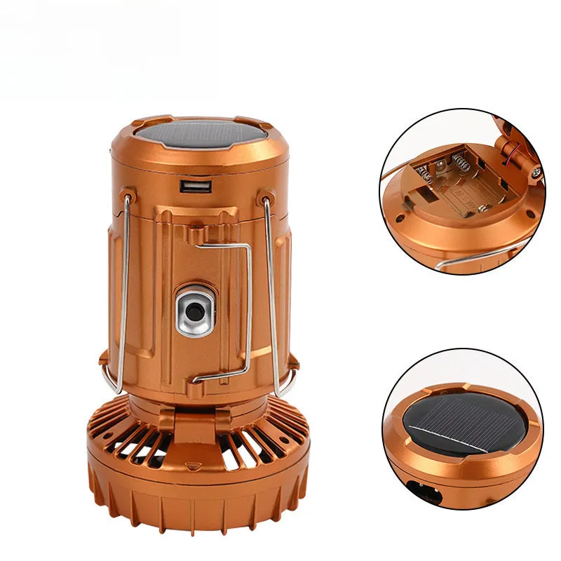 Solar-Powered Handheld Camping Lamp with Extendable Switch