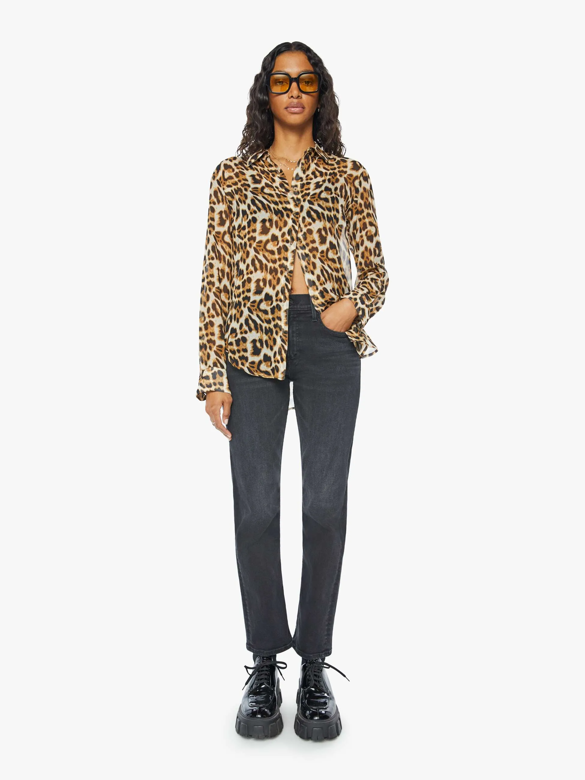 SPRWMN Fitted Button Up - Leopard