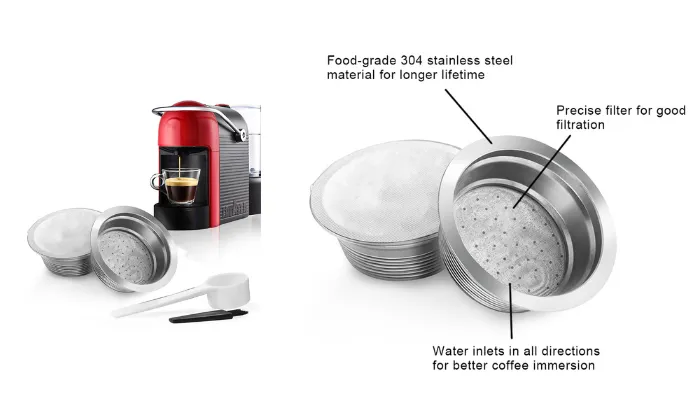 Stainless Steel Reusable Refillable Coffee Capsules