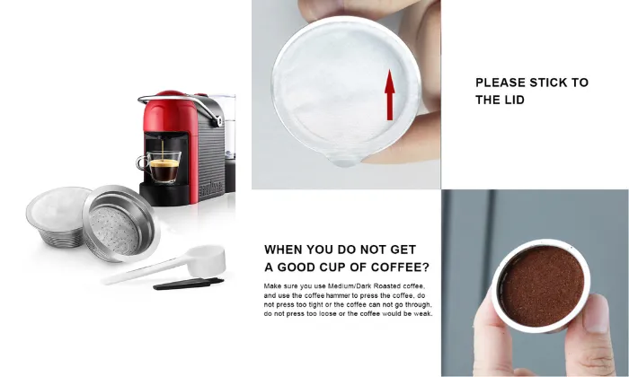 Stainless Steel Reusable Refillable Coffee Capsules
