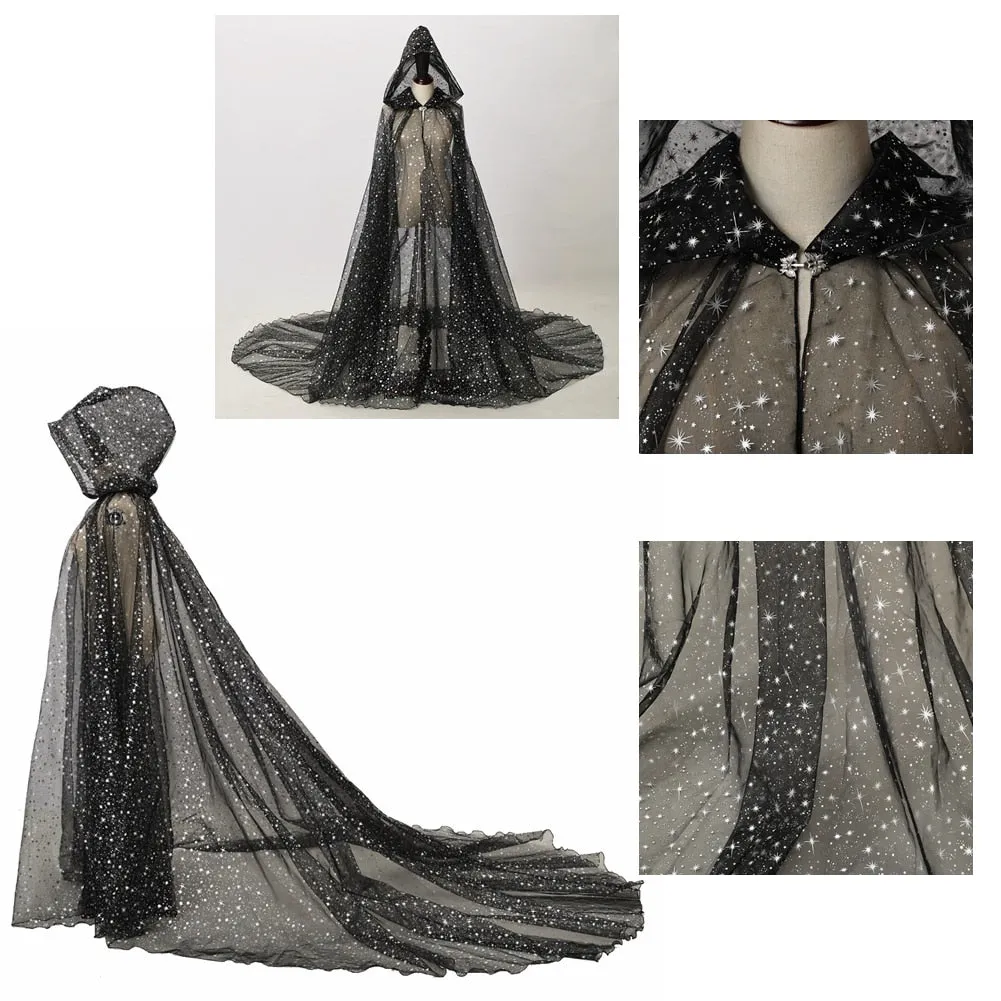 Starry Stars Tulle Hooded Cloaks
