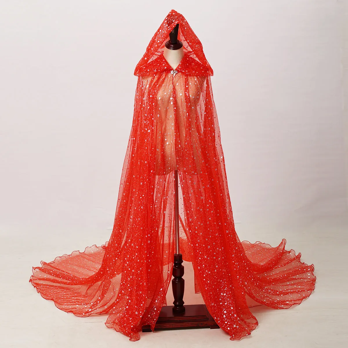 Starry Stars Tulle Hooded Cloaks