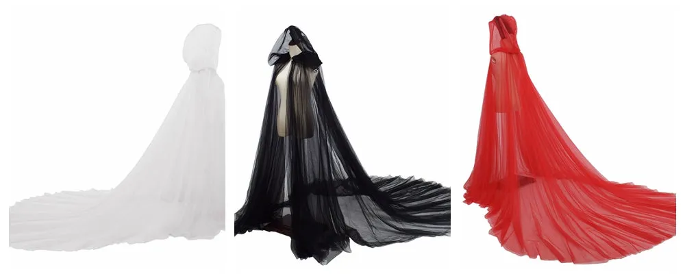 Starry Stars Tulle Hooded Cloaks