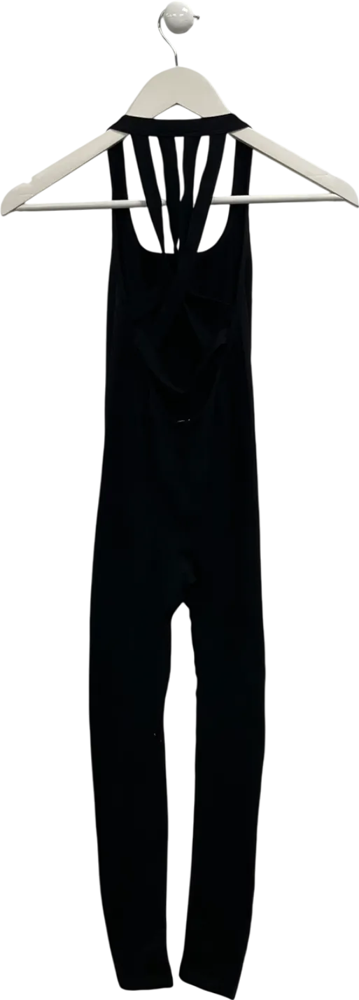 Stradivarius Black Seamless Sporty Jumpsuit UK S
