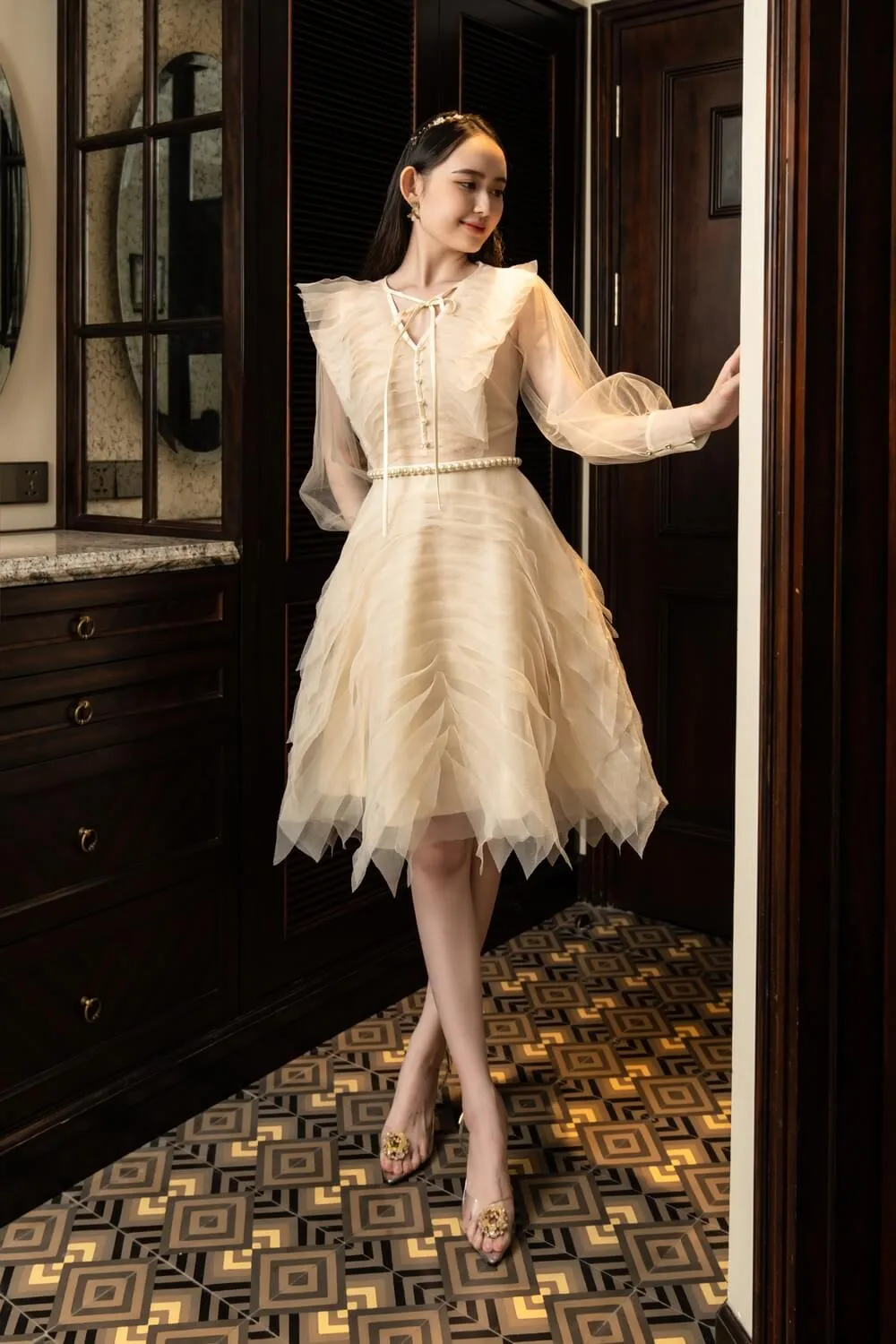 Strauss V-Neck Dress