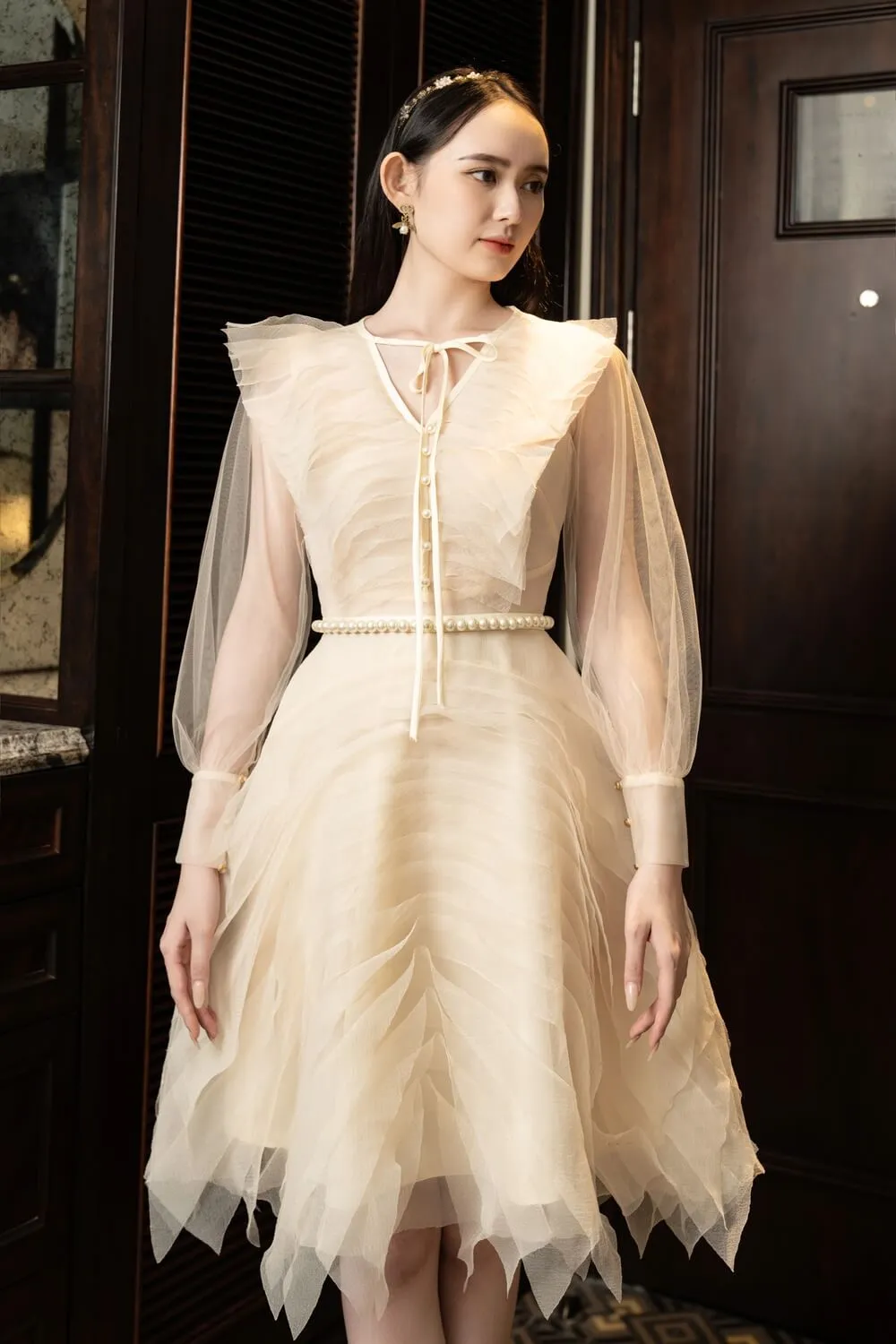 Strauss V-Neck Dress