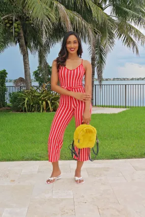Stripe Line Red Romper