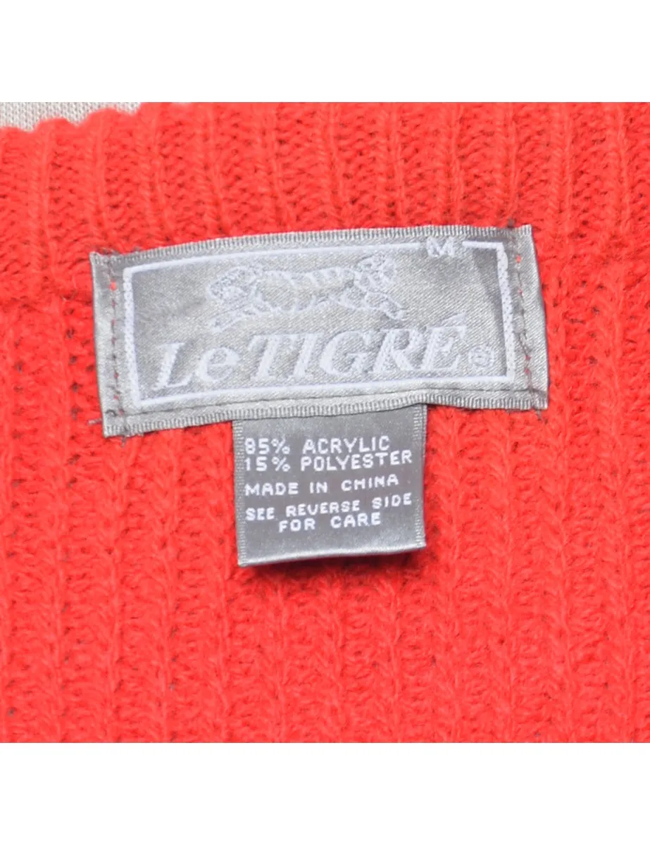 Striped Red Jumper - M