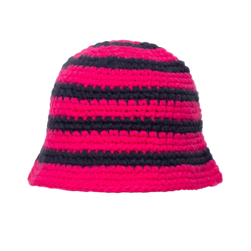 STÜSSY SWIRL KNIT BUCKET HAT // HOT PINK