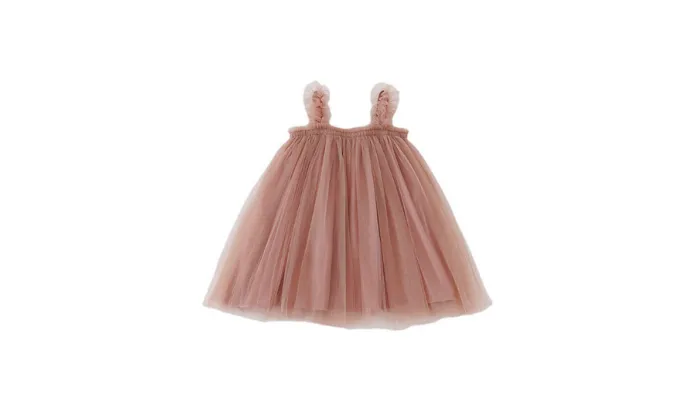 Summer Strap Girls' Mesh Skirt Dress
