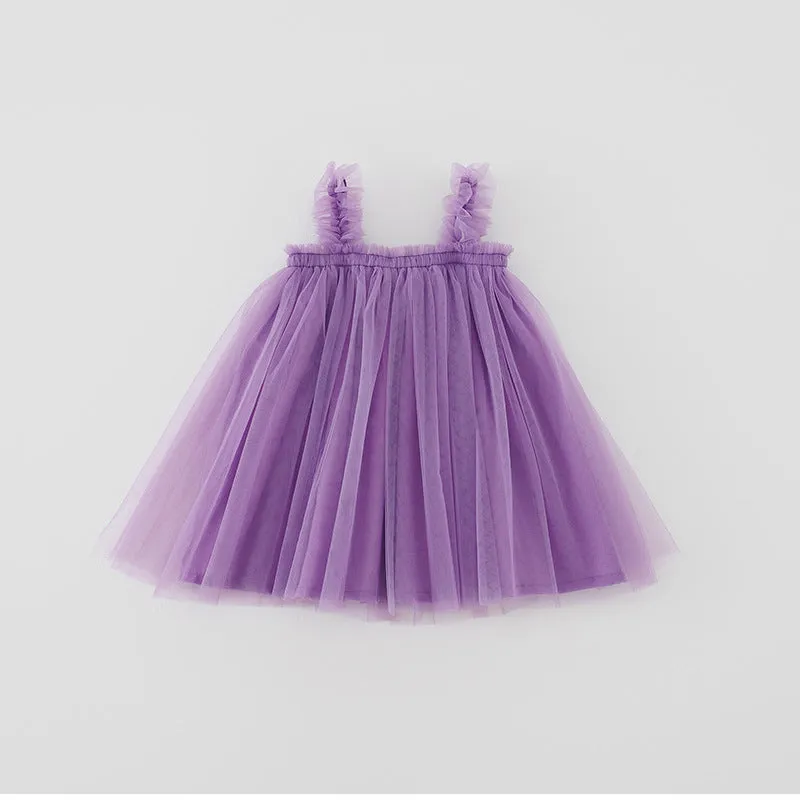 Summer Strap Girls' Mesh Skirt Dress