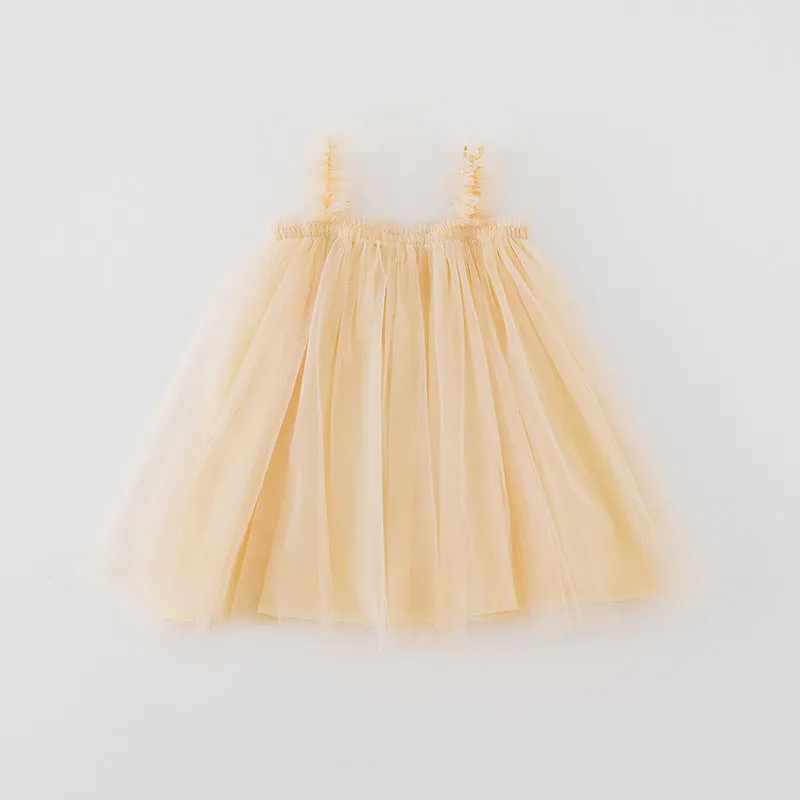 Summer Strap Girls' Mesh Skirt Dress