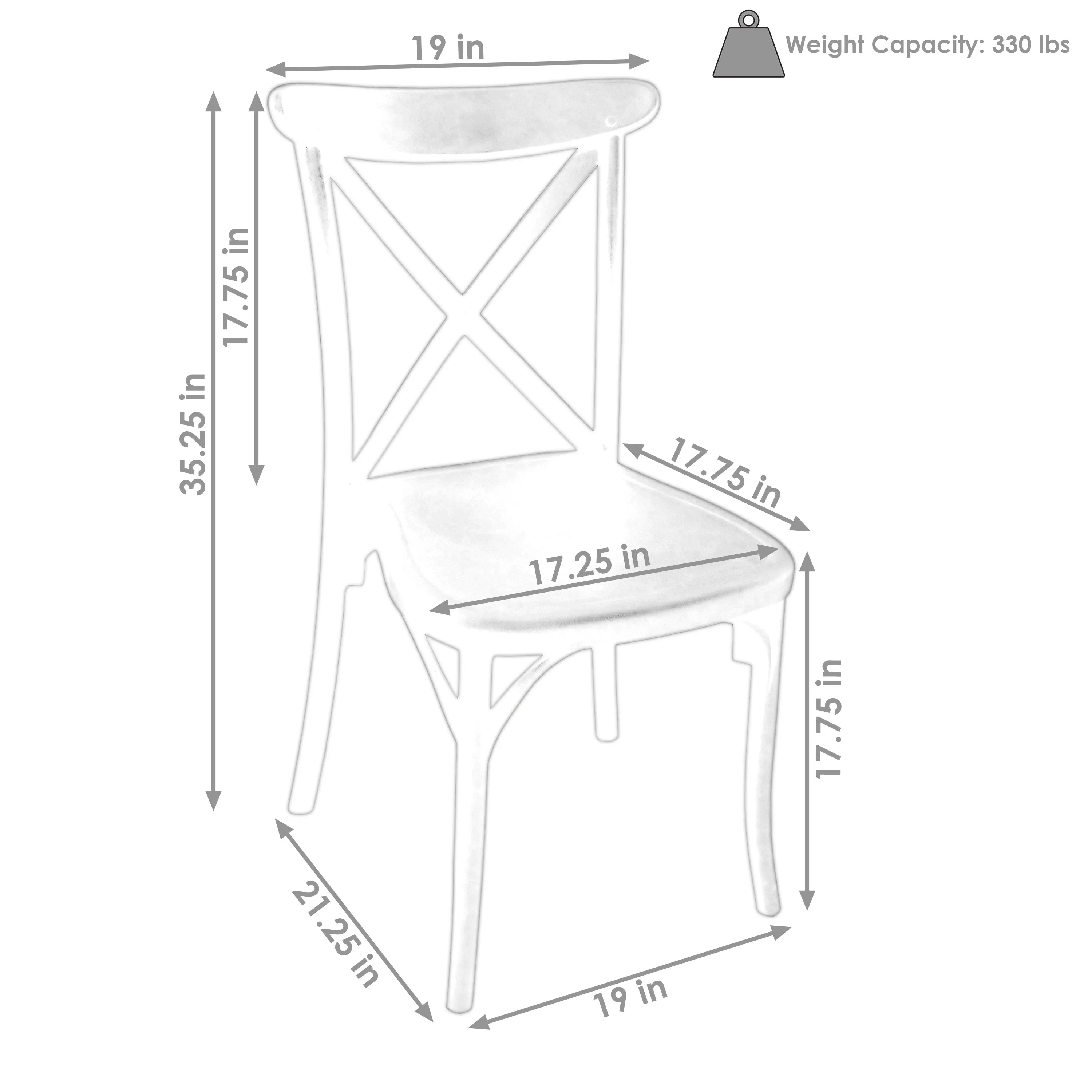 Sunnydaze Bellemead Outdoor Plastic Patio Dining Chair - Coffee