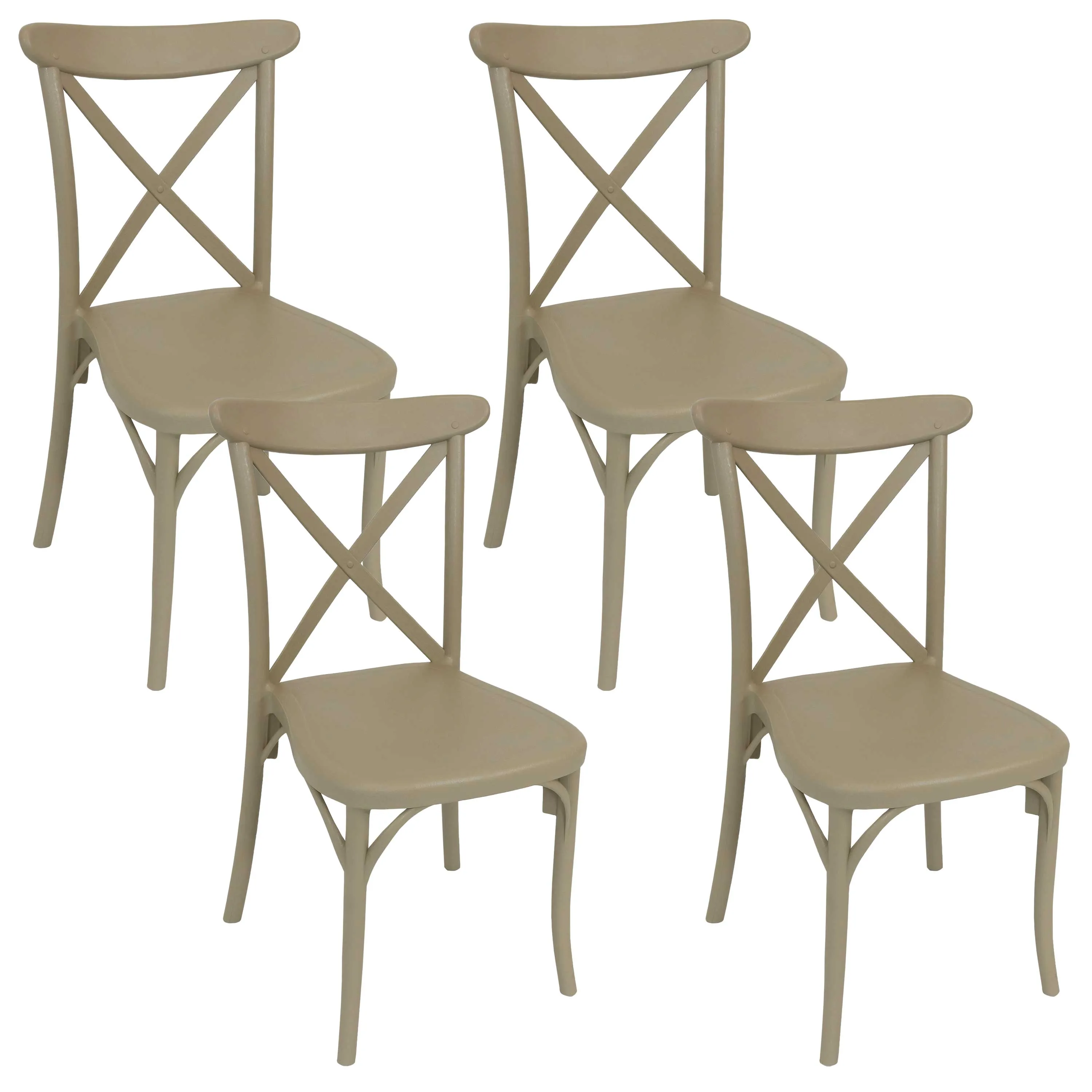 Sunnydaze Bellemead Outdoor Plastic Patio Dining Chair - Coffee