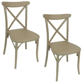 Sunnydaze Bellemead Outdoor Plastic Patio Dining Chair - Coffee