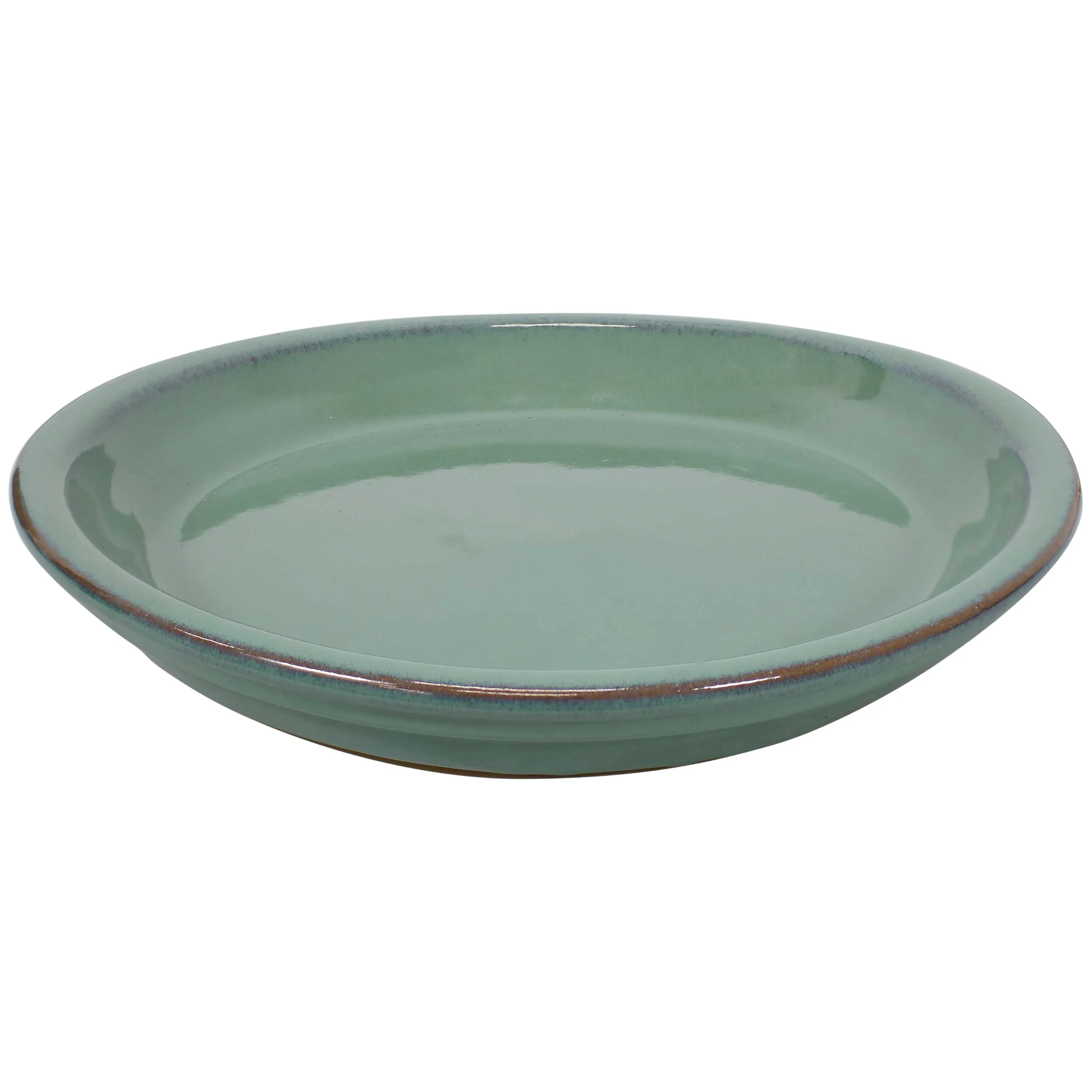 Sunnydaze Set of 2 Glazed Ceramic Planter Saucers