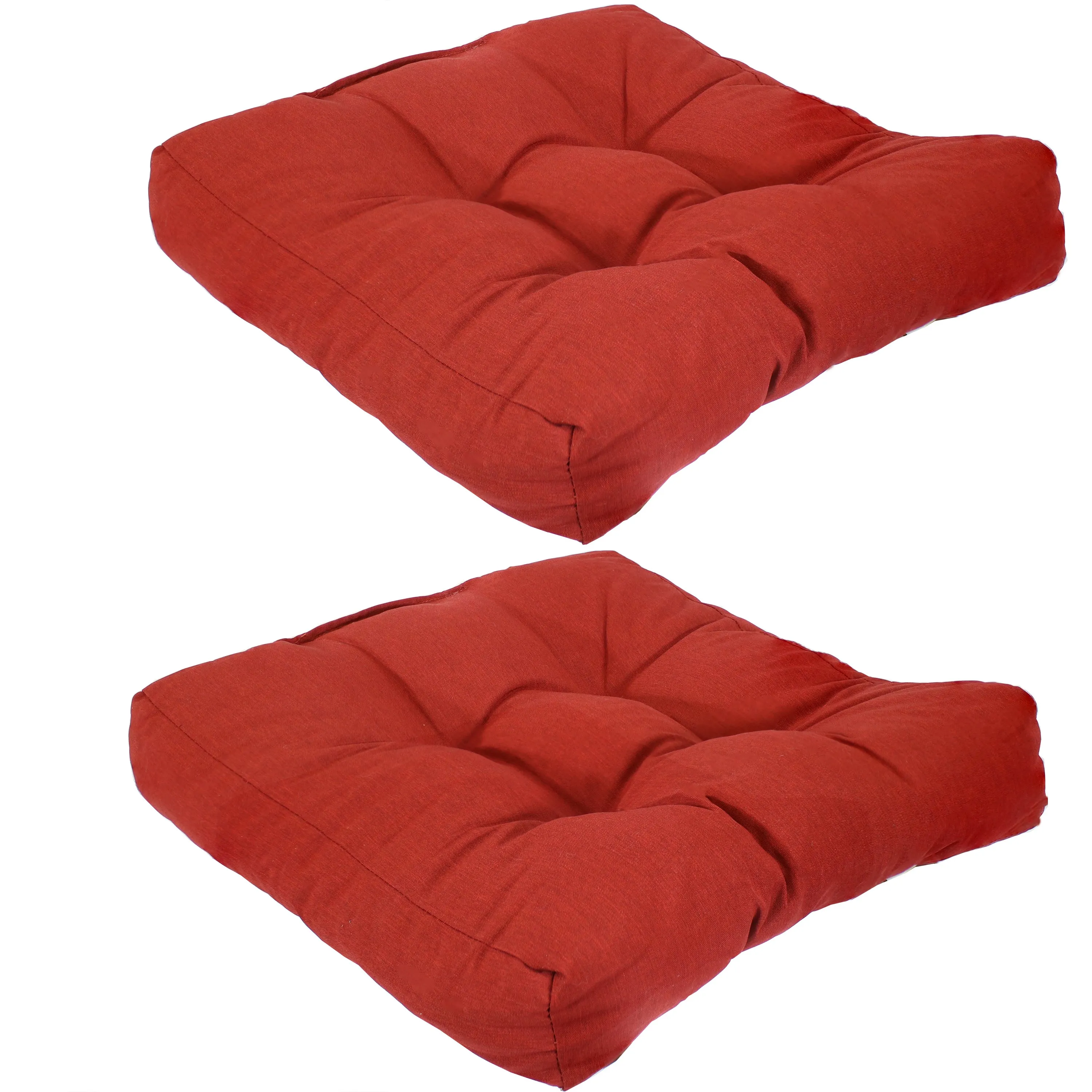 Sunnydaze Set of 2 Olefin Tufted Outdoor Square Patio Cushions