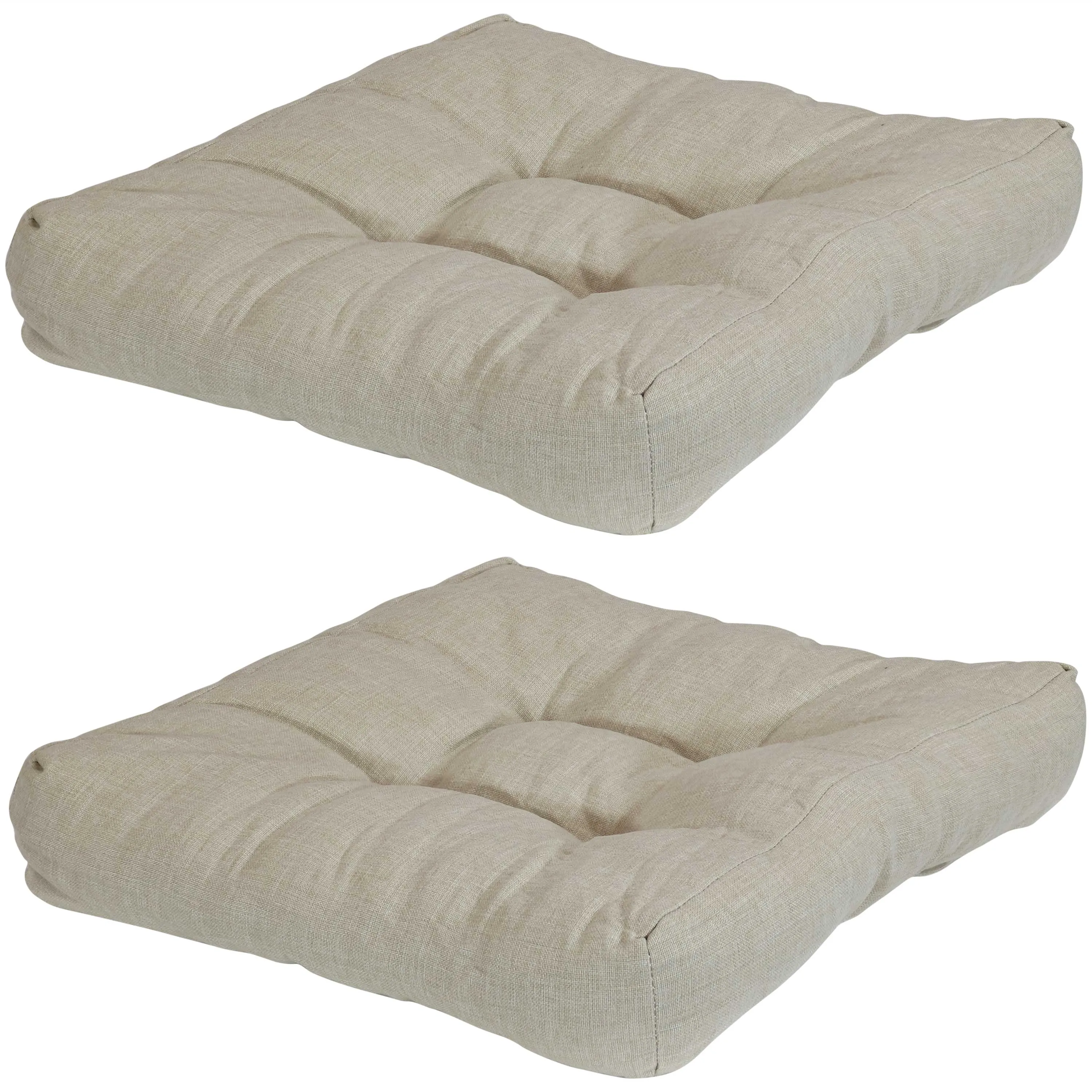 Sunnydaze Set of 2 Olefin Tufted Outdoor Square Patio Cushions