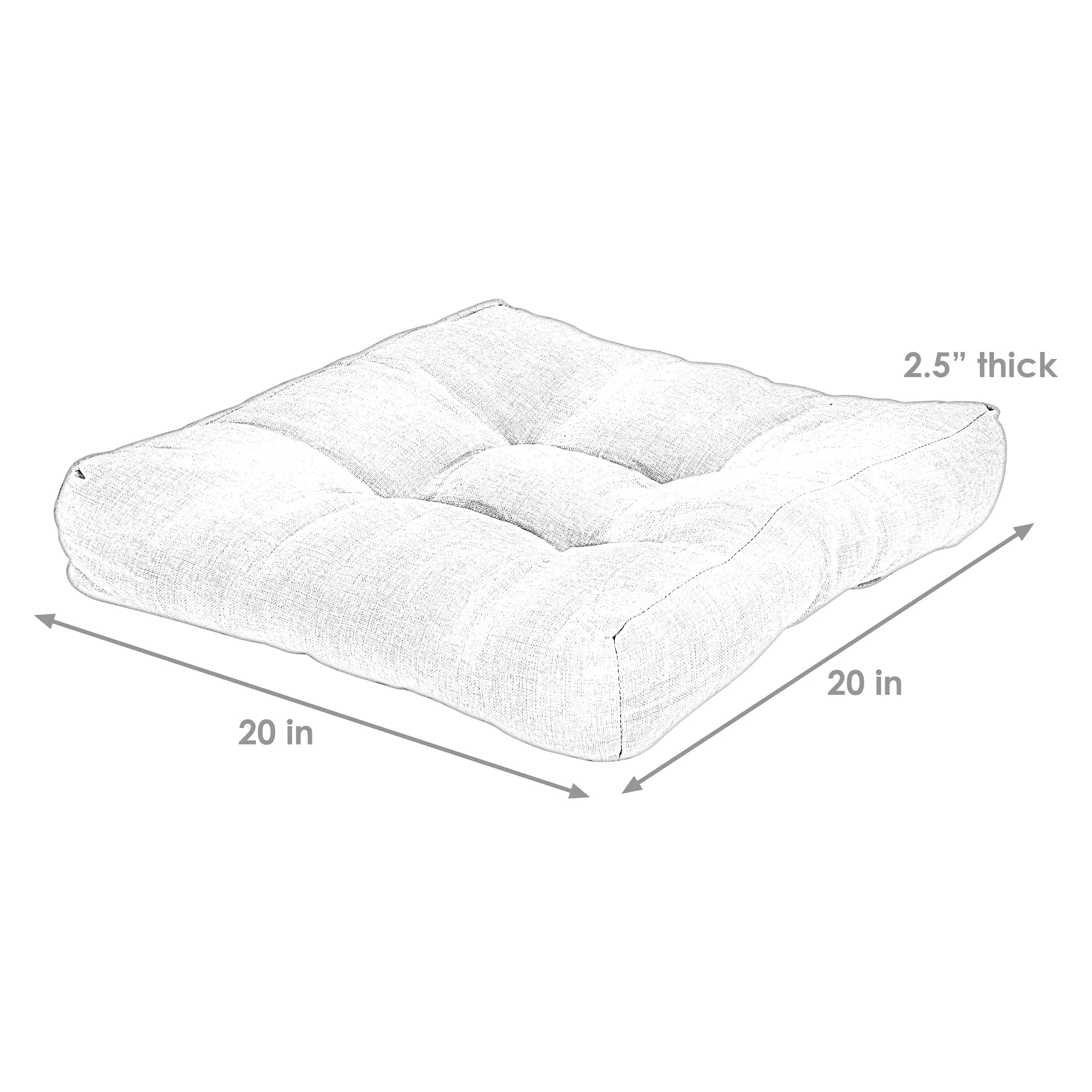Sunnydaze Set of 2 Olefin Tufted Outdoor Square Patio Cushions