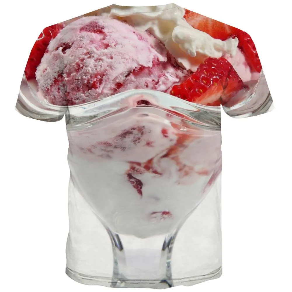 Sweet T shirts Men Gourmet Shirt Print Icecream Tshirt Anime Colourful T-shirts Graphic