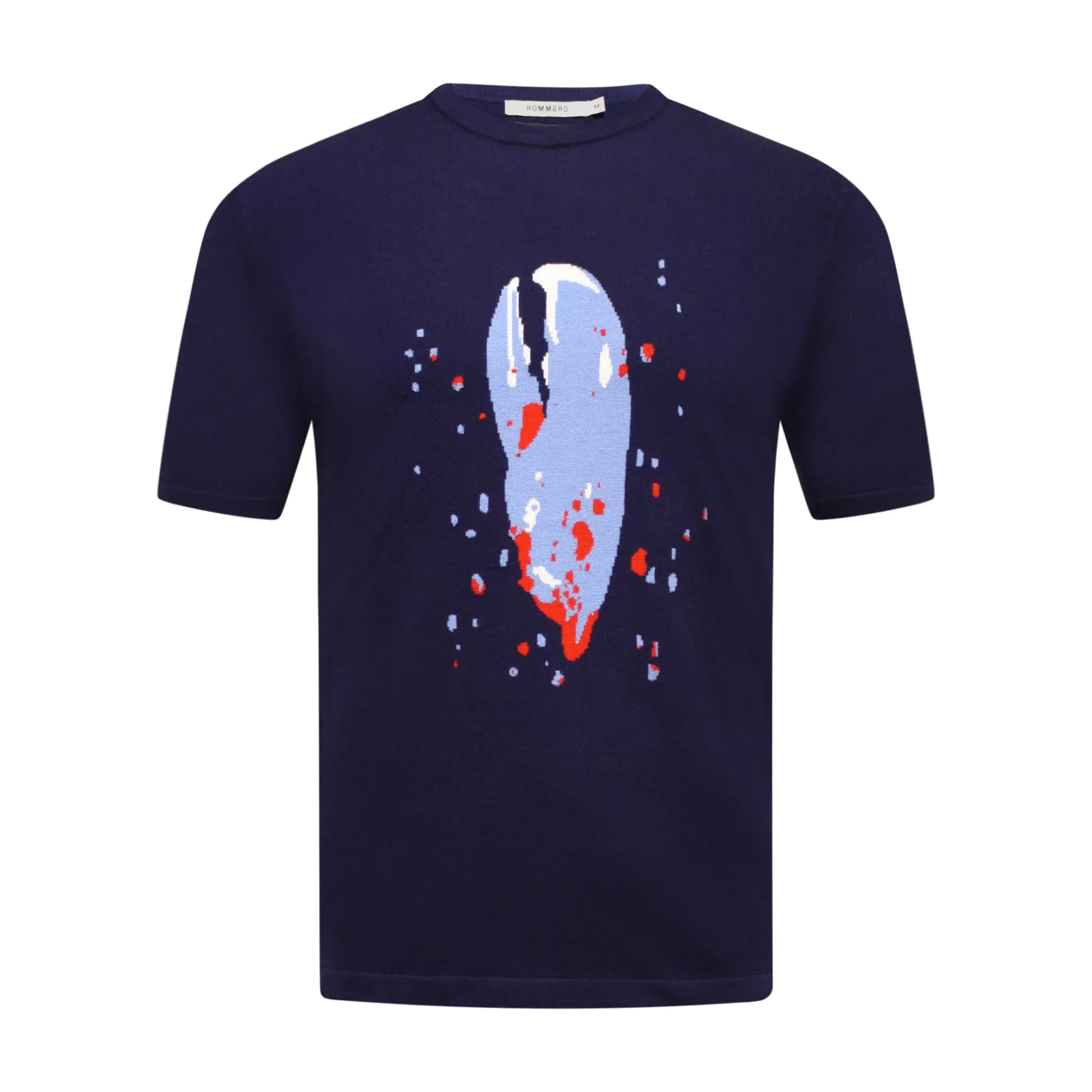 T Shirt Crew Neck Lobster Claw Intarsia